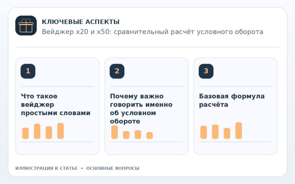 Вейджер x20 и x50: сравнительный расчёт условного оборота — основные вопросы